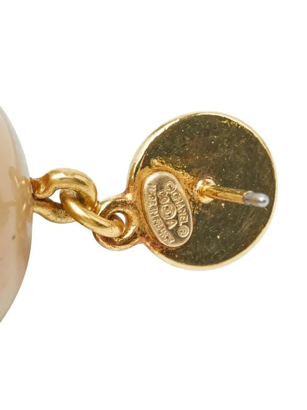 Chanel Cc Logo Stud Ball Earrings Gold- #327478C51B